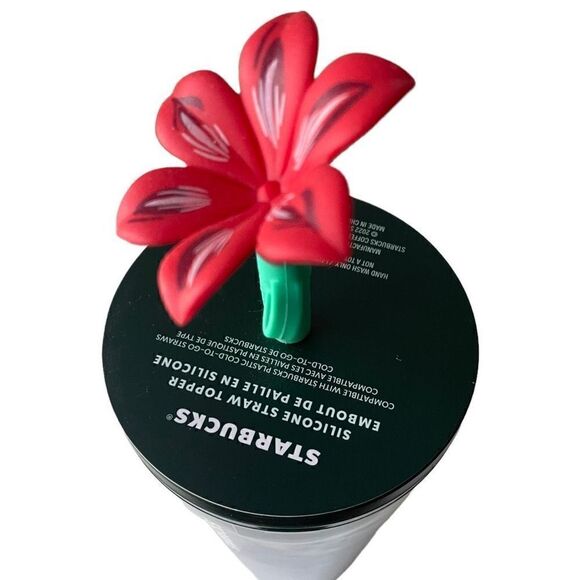 NWT 2022 Venti Woodland Berry Tumbler W/ Silicon Flower Straw Topper - Picture 6 of 7